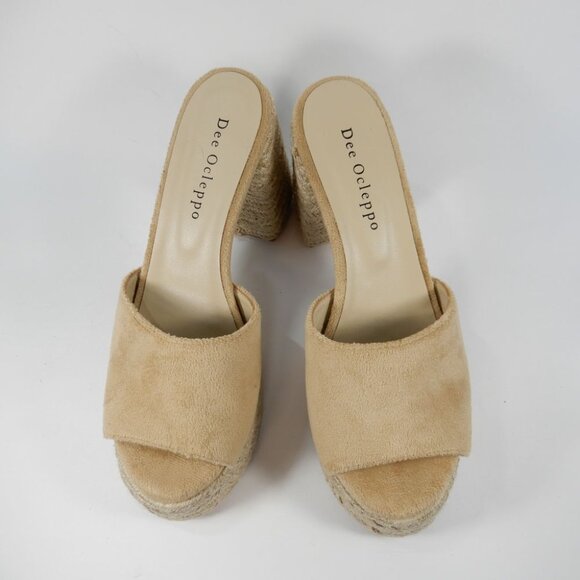 Dee Ocleppo Sunset Platform Espadrille Heel Slip on Sandals 8.5 Sand NEW $325 - Picture 5 of 16